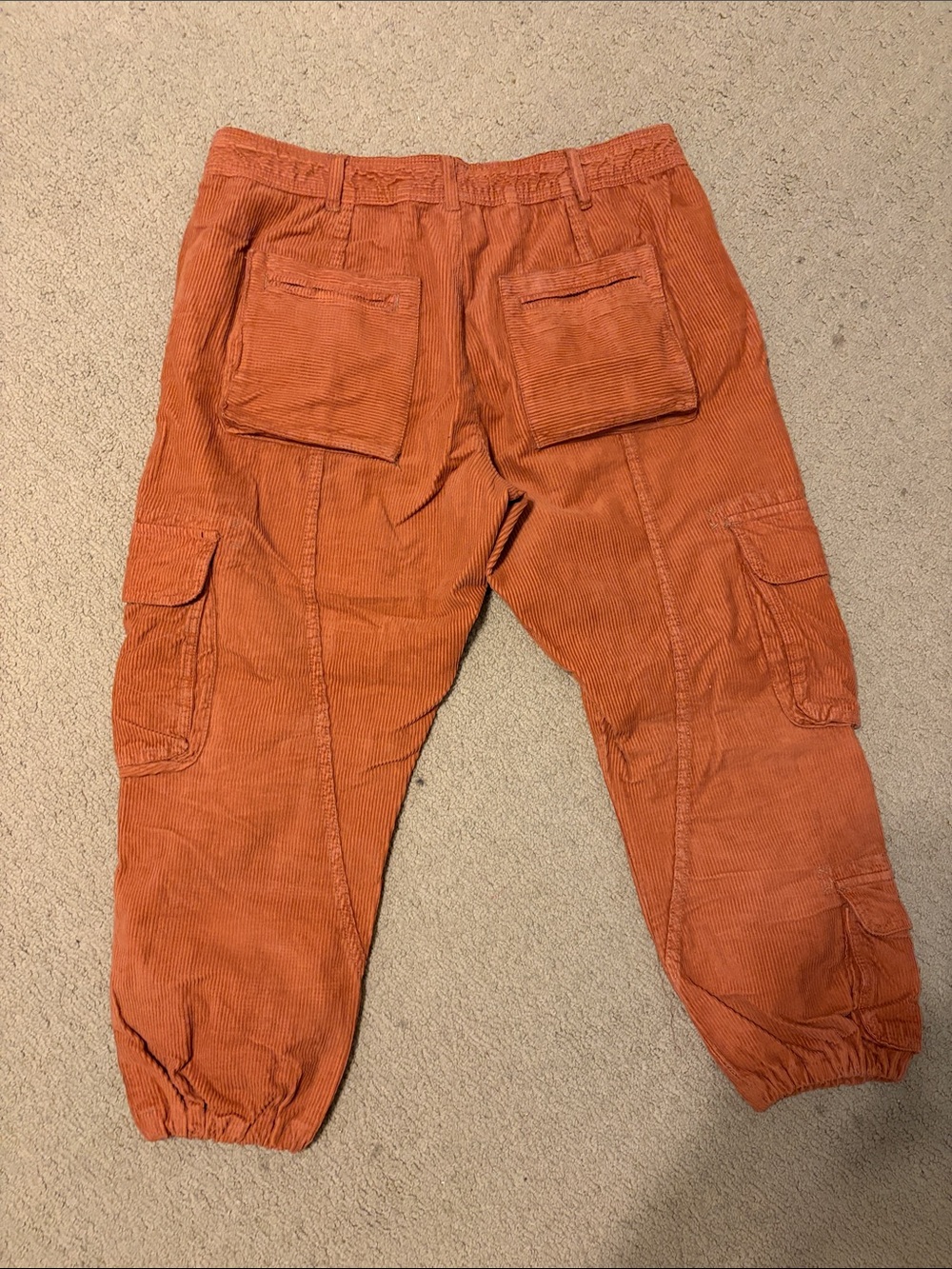 Free People Tahiti Cargo Pants—Orange Corded - Picture 9 of 11